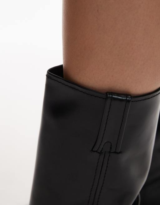 Jeffrey Campbell square toe knee boots in black, 3 of 4