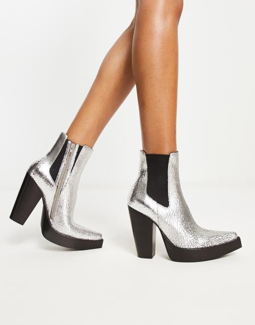 Jeffrey Campbell Subculture western boots in silver