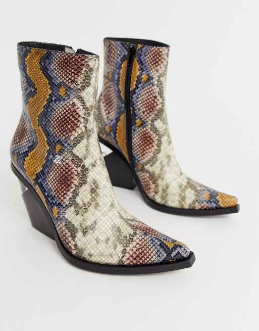 Jeffrey Campbell Walton snake print heel boot