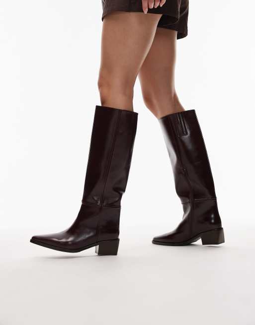 Jeffrey Campbell western knee boots in wine, 2 of 4