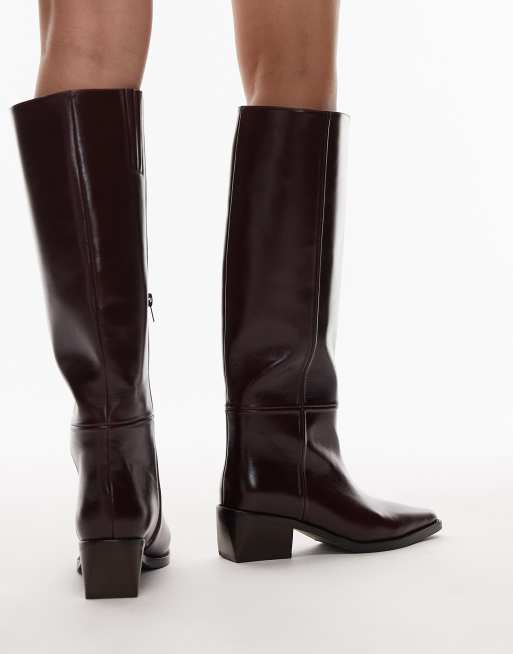 Jeffrey Campbell western knee boots in wine, 4 of 4