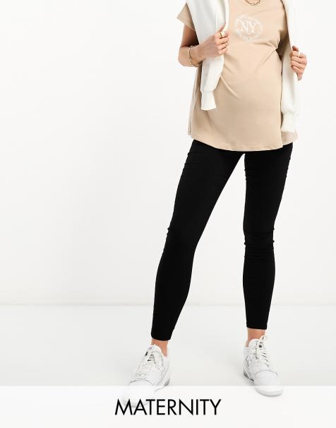 Jeggings negros con banda por encima del vientre de Mamalicious Maternity - view 1