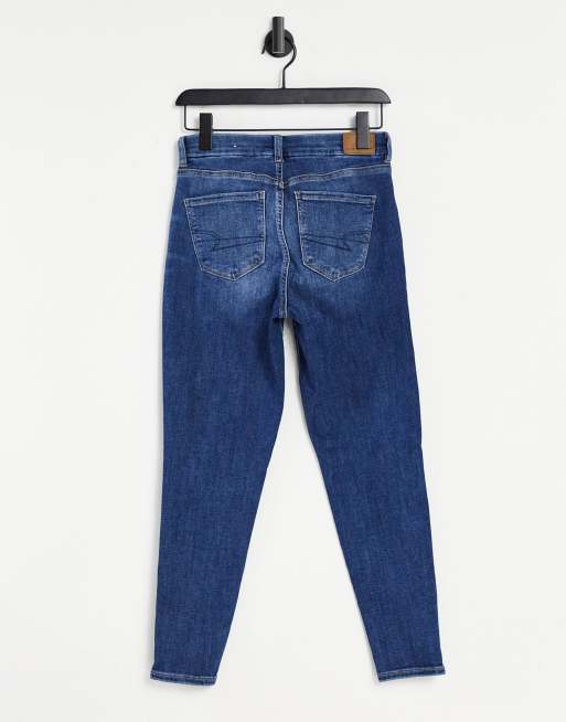 Jeggings vaqueros capri azul medio de talle alto y efecto realzante de American Eagle, 2 de 4