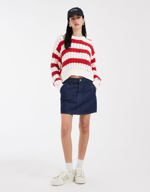 Jersey a rayas rojas de corte suelto de punto de ochos de Tommy Jeans, 2 de 4