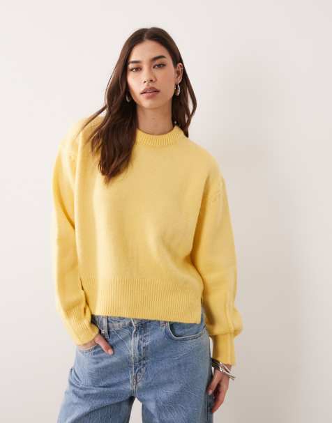 Jersey amarillo de corte cuadrado con cuello redondo y detalle de abertura en el lateral de ASOS DESIGN - view 1