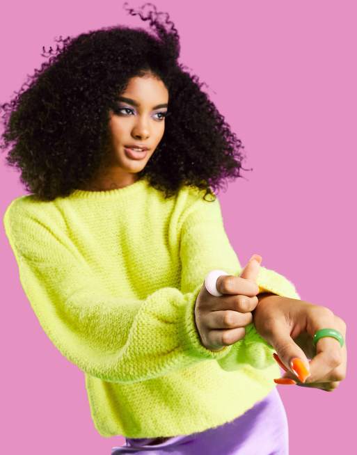 Jersey amarillo extragrande con cuello redondo de ASOS DESIGN