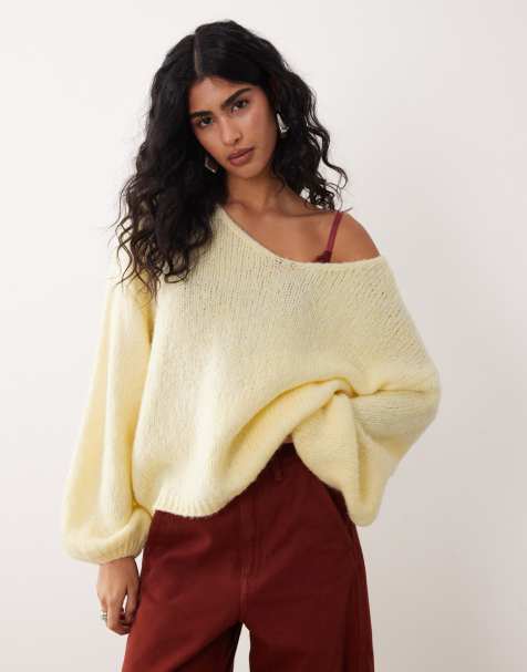 Jersey amarillo pastel extragrande reversible de punto de JDY - view 1