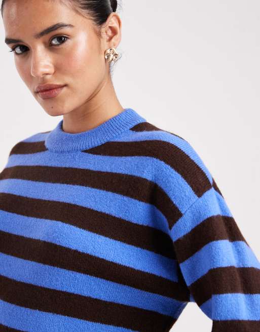 Jersey azul a rayas con cuello redondo de New Look, 2 de 4