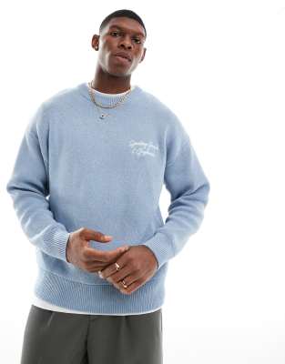 Jersey azul claro holgado con detalle bordado de ONLY & SONS - view 1