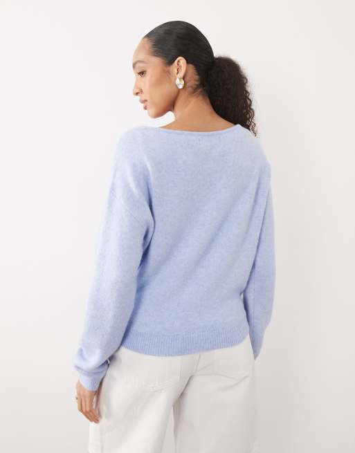 Jersey azul con cuello recto de Abercrombie & Fitch, 4 de 4
