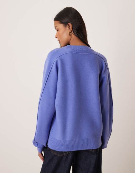 Jersey azul con cuello redondo de punto de Gina Tricot, 4 de 4