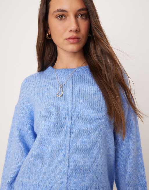 Jersey azul con detalle de costura de punto de JDY, 2 de 4