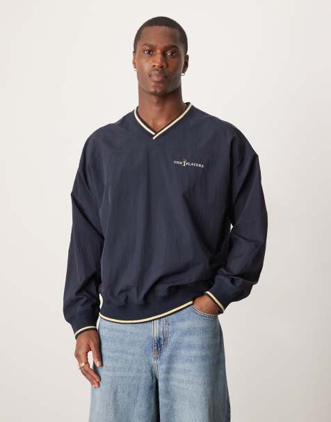 Jersey azul marino con cuello de pico de felpa de Abercrombie & Fitch - view 1
