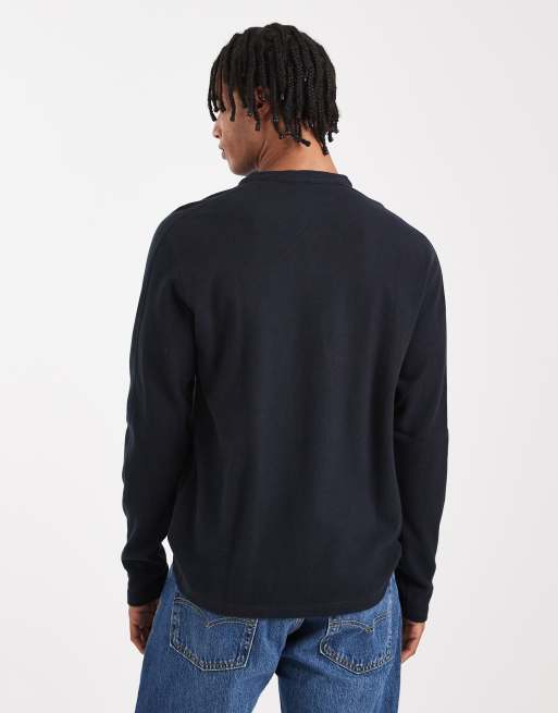 Jersey azul marino con cuello panadero de punto grueso de Jack & Jones, 3 de 5