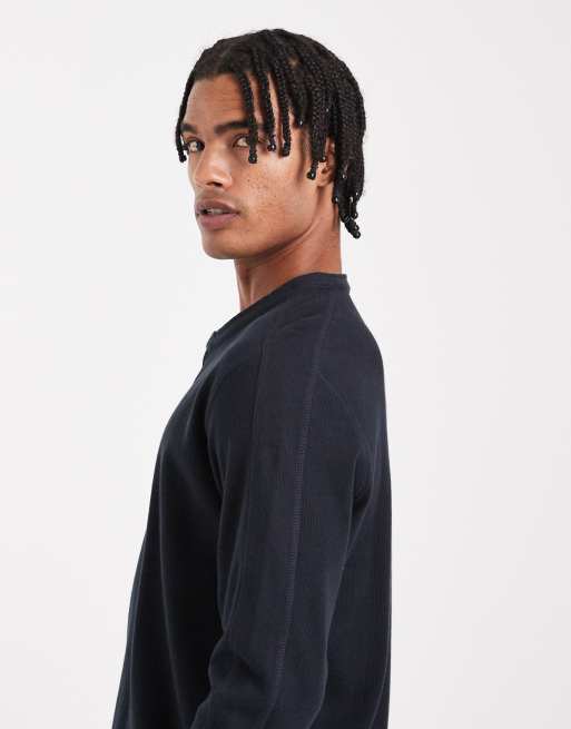 Jersey azul marino con cuello panadero de punto grueso de Jack & Jones, 4 de 5
