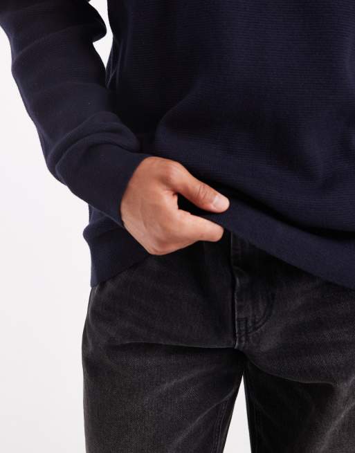 Jersey azul marino con cuello redondo de punto de Jack & Jones Premium, 4 de 5
