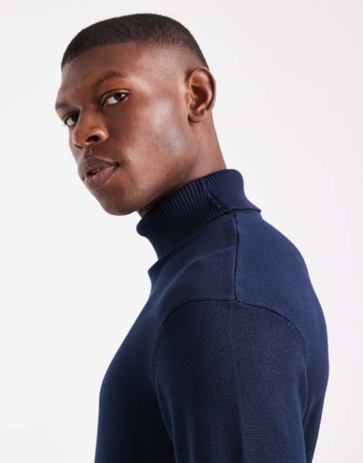 Jersey azul marino con cuello vuelto de Threadbare, 4 de 5