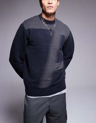Jersey azul marino con logo de Armani Exchange - view 1