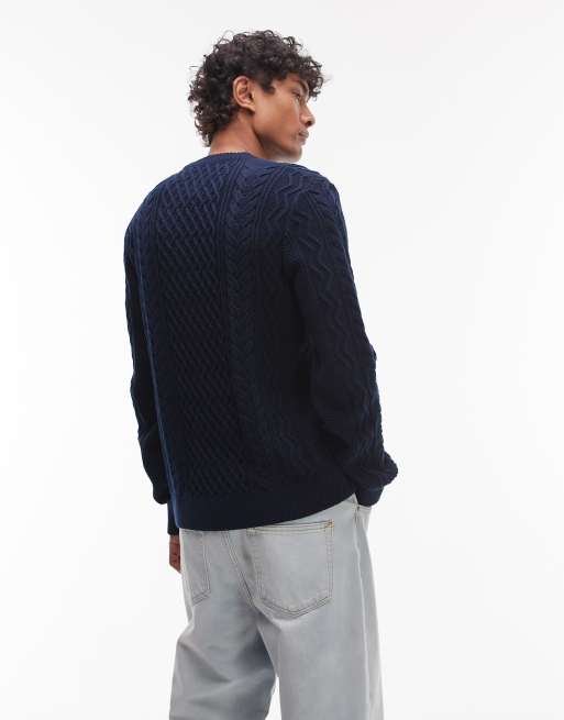 Jersey azul marino de corte slim con cremallera corta de punto de ochos de Tommy Jeans, 3 de 4