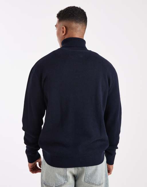 Jersey azul marino de cuello vuelto de Jack & Jones Premium, 3 de 5