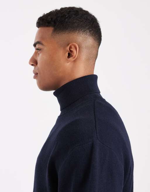 Jersey azul marino de cuello vuelto de Jack & Jones Premium, 4 de 5