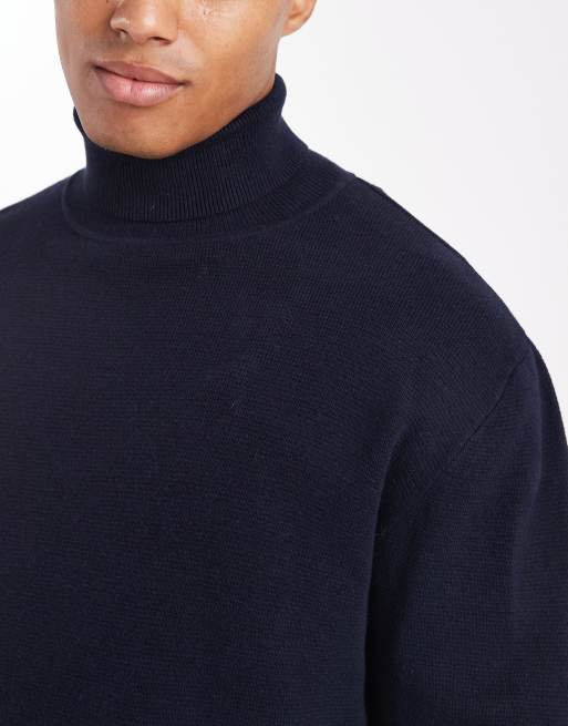Jersey azul marino de cuello vuelto de Jack & Jones Premium, 5 de 5