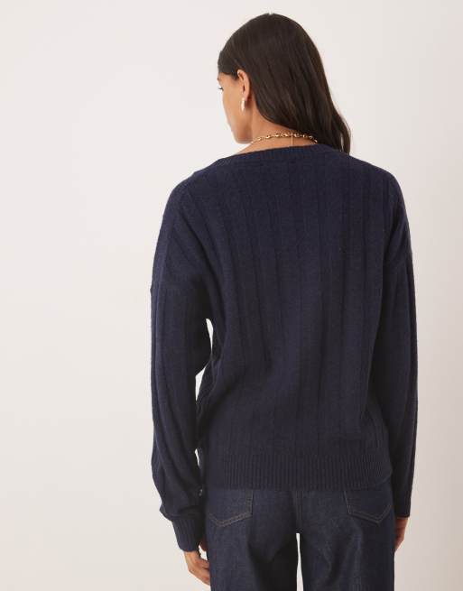 Jersey azul marino de punto acanalado de Glamorous, 4 de 4