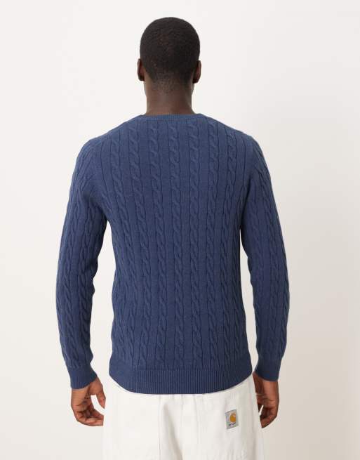 Jersey azul marino de punto de ochos de algodón de GANT, 4 de 5