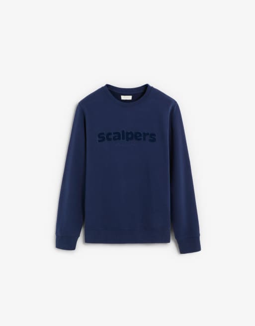 Jersey azul marino de tejido rizado de Scalpers
