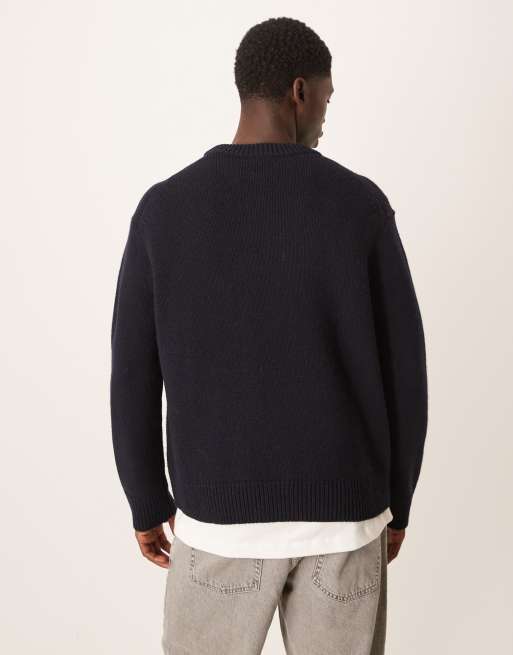 Jersey azul marino extragrande de lana de ARKET, 3 de 5