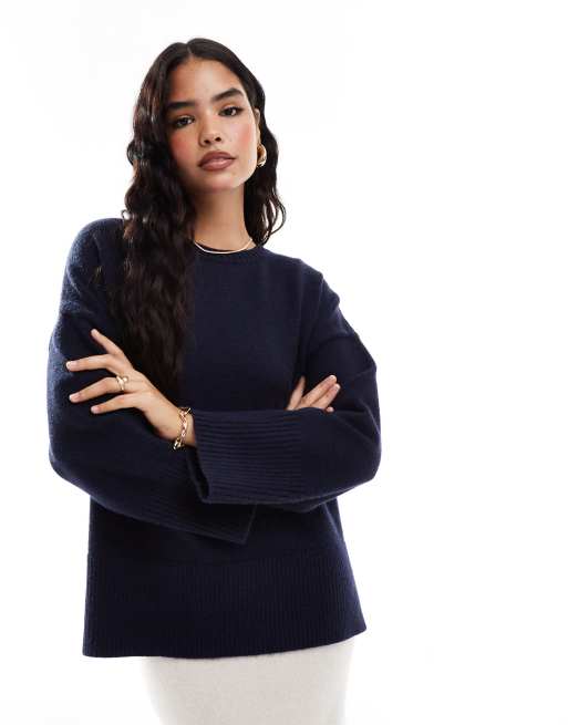 Jersey azul marino extragrande de punto de Pretty Lavish