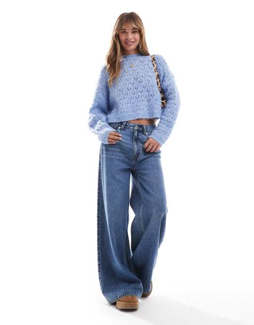 Jersey azul pastel de pointelle de Miss Selfridge, 2 de 4