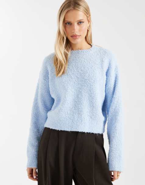 Jersey azul tenue holgado de bouclé de Miss Selfridge - view 1