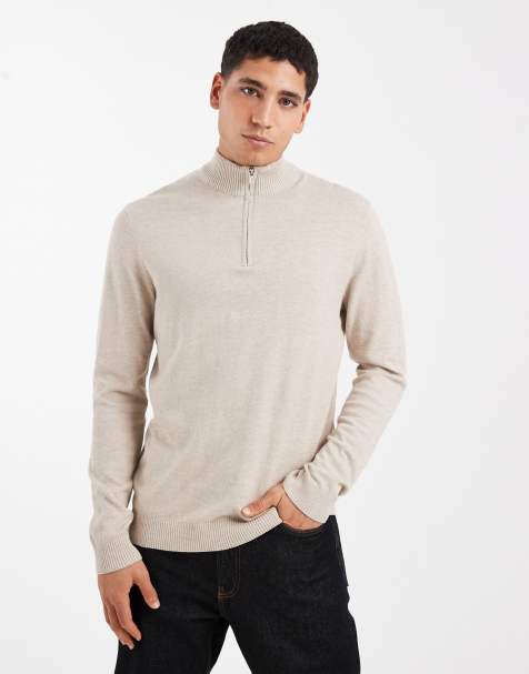 Jersey beis con cremallera corta de punto de ONLY & SONS - view 1