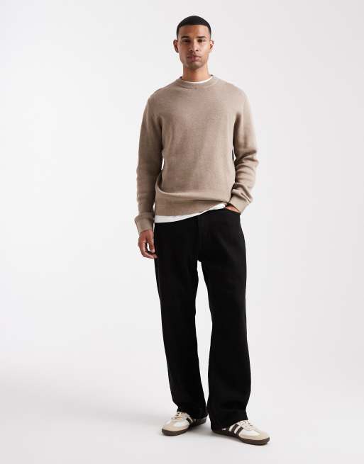 Jersey beis con cuello redondo de punto de Jack & Jones Premium, 2 de 5