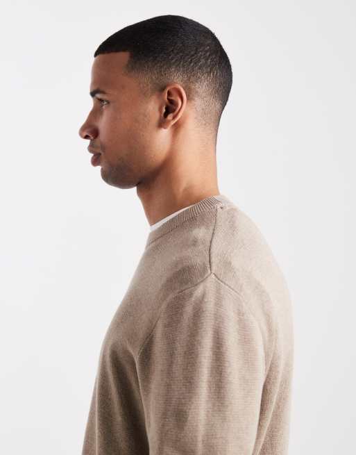 Jersey beis con cuello redondo de punto de Jack & Jones Premium, 4 de 5
