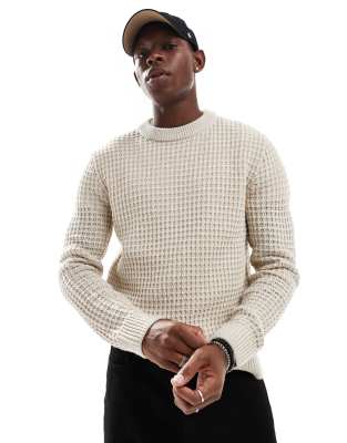 Jersey De Punto Fair Isle Para Hombre – Estampado Azteca, Cuello Redondo, Manga Larga, Color Marrón, Acrílico