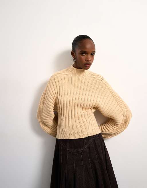 Jersey beis con mangas ovoides de punto de Tolu Coker x Topshop, 4 de 4