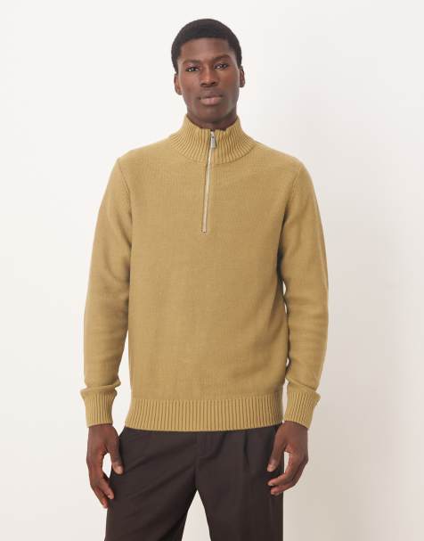 Jersey beis con media cremallera de punto de Selected - view 1