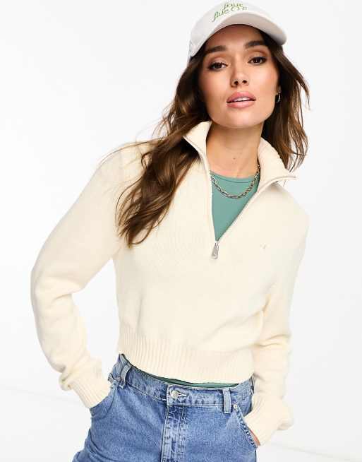 Jersey beis con media cremallera Premium Essentials de adidas Originals