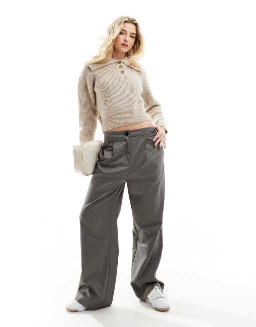 Jersey beis extragrande con solapas de Mango