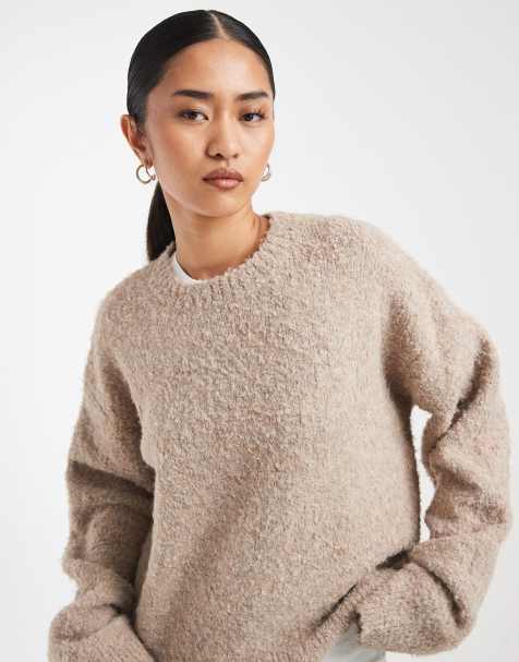 Jersey beis grisáceo holgado de bouclé de Miss Selfridge - view 1