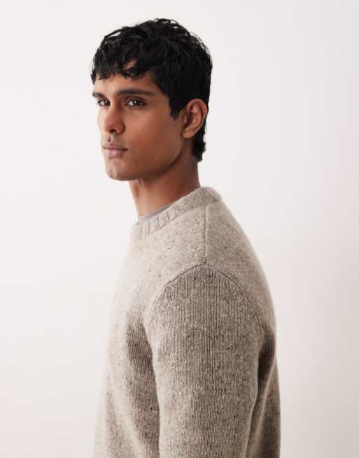 Jersey beis holgado con cuello redondo de mezcla de lana y lana de alpaca de ARKET, 4 de 5