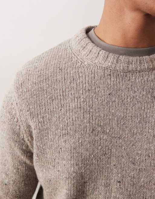 Jersey beis holgado con cuello redondo de mezcla de lana y lana de alpaca de ARKET, 5 de 5