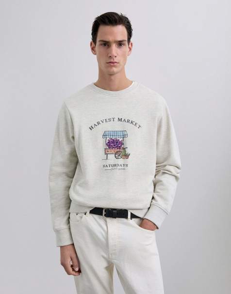 Jersey beis jaspeado con detalle bordado "Market" de Scalpers - view 1