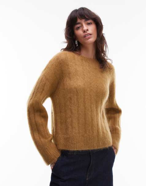 Jersey beis oscuro de canalé ancho mullido muy suave de lana de mohair y lana de & Other Stories - view 1