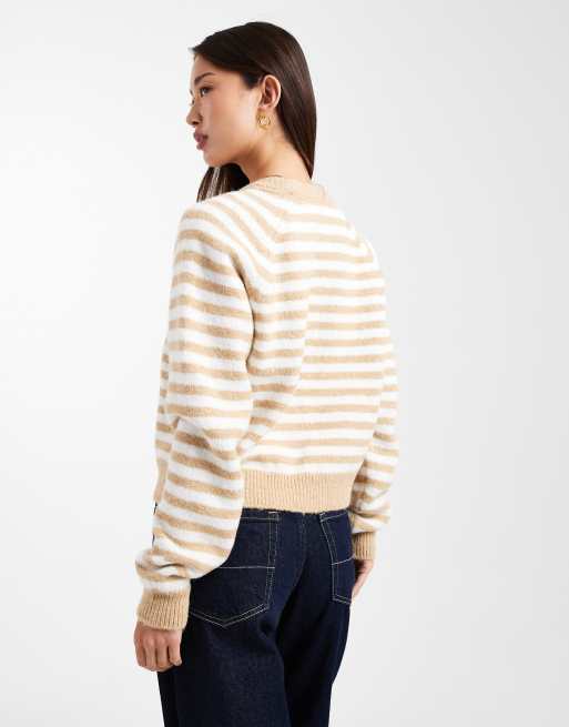 Jersey beis y blanco a rayas de punto mullido de ASOS DESIGN, 4 de 4