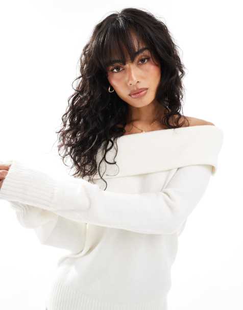 Jersey blanco con escote Bardot de Threadbare - view 1