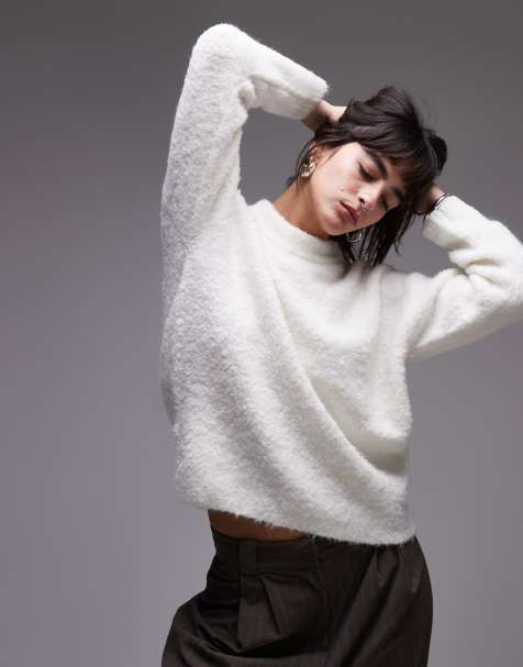 Jersey blanco extragrande con cuello redondo de Mango - view 1