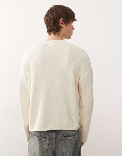 Jersey blanco holgado de punto de Weekday, 3 de 5